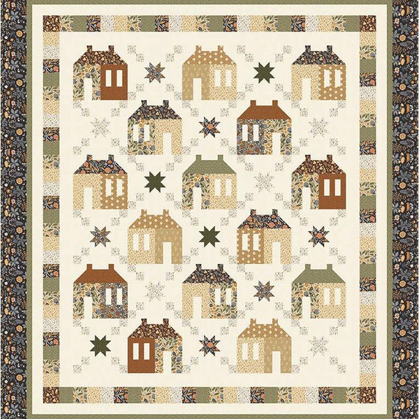 Maisons de Patchwork Quilt PATTERN P180 by Wendy Sheppard - Riley Blake Designs - INSTRUCTIONS Only - Pieced Stars Houses