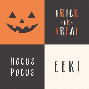 CLEARANCE Hey Bootiful Trick-or-Treat Panel GP13137 Glow-in-the-Dark by Riley Blake - Halloween - Quilting Cotton Fabric