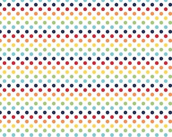 CLEARANCE Rainbow Small Dots - Riley Blake Designs - Polka Dots - Primary - Quilting Cotton Fabric