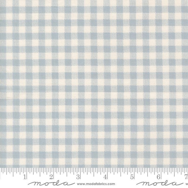OFERTA Tela de algodón para patchwork con estampado de cuadros dulces hecha a mano en azul claro - 31797 - Tela de algodón para patchwork de Moda Fabrics