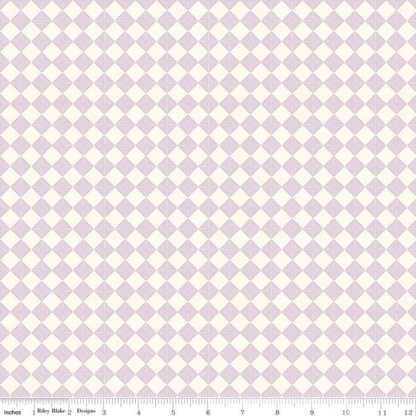 SALE Let It Bloom Allotment C14286 Lilac by Riley Blake Designs - Blush Purple Geometric - Quilting Cotton Fabric