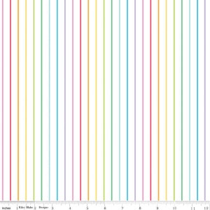 Fat Quarter End of Bolt - SALE Sunshine Blvd Stripes C12103 White - Riley Blake - Sunshine Boulevard Stripe Striped - Quilting Cotton Fabric
