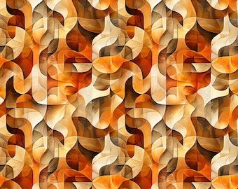 Solstice Kaleidoscope Geo 31231 Orange O- QT Fabrics - Geometric Abstract Stained Glass - Quilting Cotton Fabric