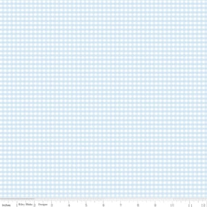 SALE 1/8&quot; PRINTED Gingham C440 Boy Blue Eighth Inch Small Check - Riley Blake Designs - Checker - Quilting Cotton Fabric