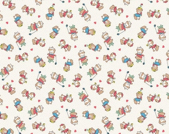 SALE Playtime 30's Main Bears C15150 Cloud - Riley Blake Designs - Teddy Bear Dots - Quilting Cotton Fabric