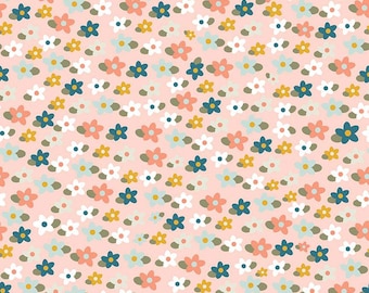 SALE FLANNEL Make a Pretty Life Floral F13336 Blush - Riley Blake Designs - Flowers Blossoms Leaves - FLANNEL Cotton Fabric