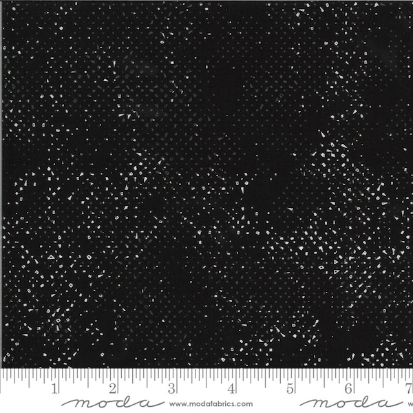 SALE Quotation Spotted 1660 Ink - Moda Fabrics - Black Cream Polka Dot Dots Dotted - Quilting Cotton Fabric