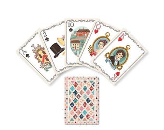 SALE Jane Austen Playing Cards ST-42316 - Riley Blake Designs - 52 Bridge Size Cards with Illustrations - 2 1/4" x 3 1/2" - Licensed Product