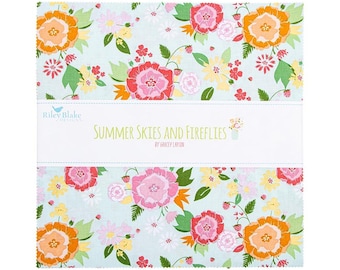 Summer Skies & Fireflies Charm Layer Cake 10" Stacker Bundle - Riley Blake - 42-Piece Precut  - Quilting Cotton Fabric