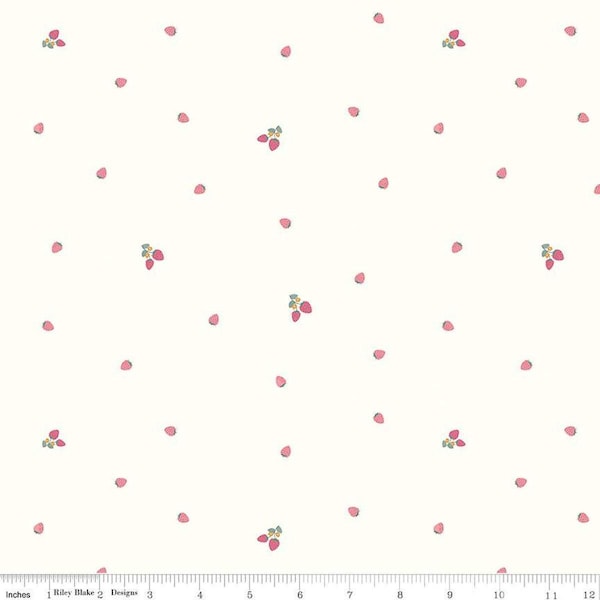OFERTA Hush Hush 5 Bitty Berries C16944 - Riley Blake Designs - Fresas con diseño de fresas - Tela de algodón para patchwork