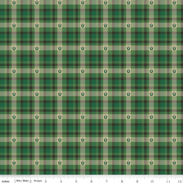 Only You Plaid C14645 Forest - Riley Blake Designs - Smokey Bear Fire Prevention - Quilting Cotton Fabric