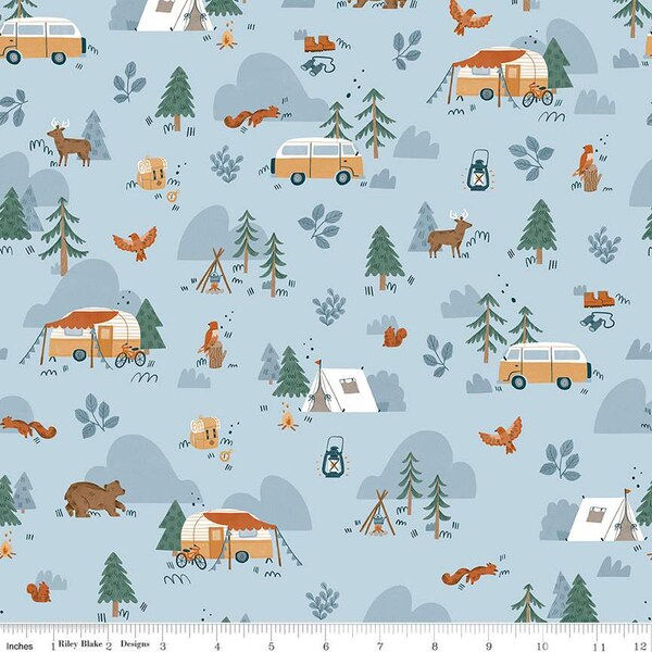 Camping Theme Fabric Etsy