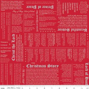 Christmas Wishes Christmas Story C15047 Red - Riley Blake Designs - Text Words Story Christ Birth - Quilting Cotton Fabric