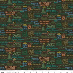 Only You Catchphrase C14643 Bark - Riley Blake Designs - Smokey Bear Wildfire Prevention - Quilting Cotton Fabric - Licensed Product