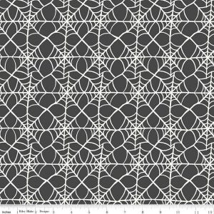 SALE Hey Pumpkin Webs C16033 Charcoal - Riley Blake Designs - Spiderwebs Halloween Spooky Season - Quilting Cotton Fabric