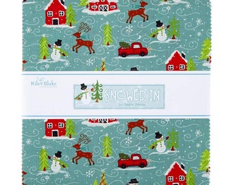Snowed In Layer Cake 10" Stacker Bundle - Riley Blake Designs - 42 piece Precut Pre cut - Christmas Winter - Quilting Cotton Fabric