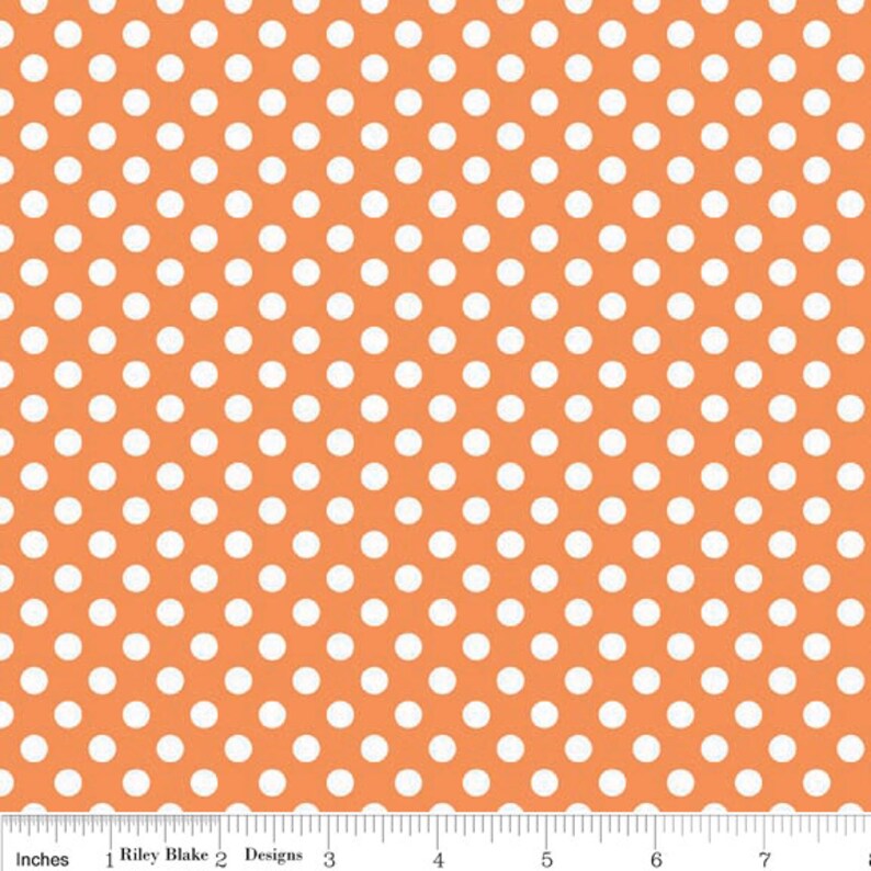 SALE Orange Small White Dots by Riley Blake Designs Polka Etsy