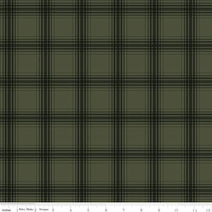 Farmhouse Christmas Plaid C10955 Forest - Riley Blake Designs - Two-Toned Geometric Green - Quilting Cotton Fabric