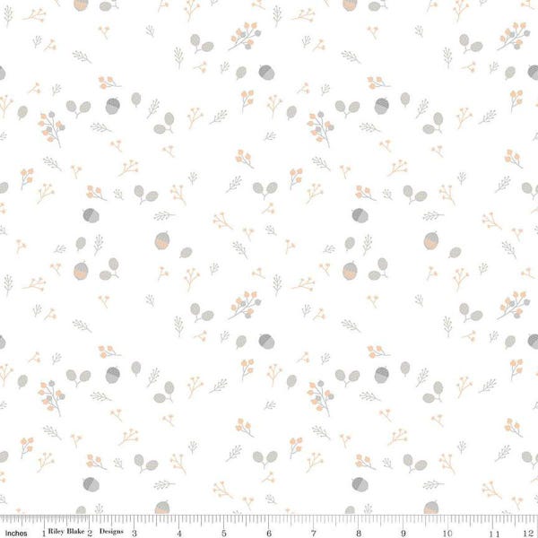 OFERTA Hush Hush 5 Foraging C16949 - Riley Blake Designs - Ramas, nueces, bayas, naturaleza - Tela de algodón para acolchado
