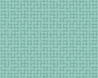 SALE Happy at Home Plaid C13705 Teal - Riley Blake Designs - Wavy Grid - Quilting Cotton Fabric