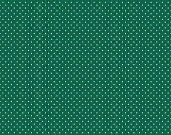 FLANNEL Flannel Swiss Dot F16528 Green - Riley Blake Designs - Spots Dots Small Dot - FLANNEL Cotton Fabric