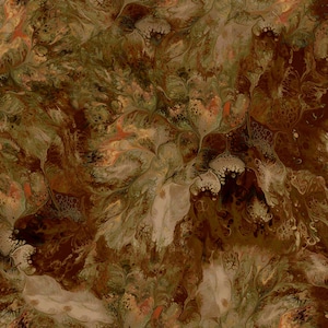 Mixology Stir 30776 Brown A - QT Fabrics - Acrylic Painting Abstract Swirl - Quilting Cotton Fabric