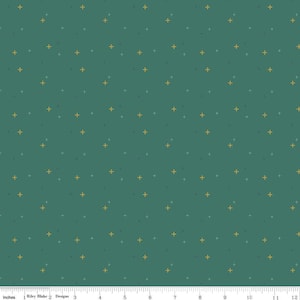 SALE Sparkler SC650 Jade SPARKLE - Riley Blake Designs - Plus Signs Gold SPARKLE Metallic Green - Quilting Cotton Fabric