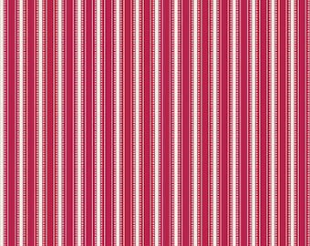 SALE Heirloom Red Stripe C14348 Berry by Riley Blake Designs - Ticking Stripes Striped - Quilting Cotton Fabric