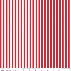 Red and White 1/4 Quarter Inch Stripe by Riley Blake Designs - Patriotic Independence - Quilting Cotton Fabric