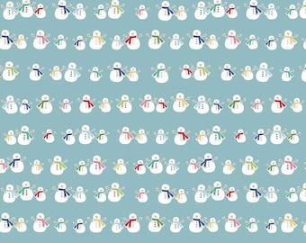 SALE Cozy Christmas Snowmen C5363 Blue - Riley Blake Designs - Lori Holt - Quilting Cotton Fabric