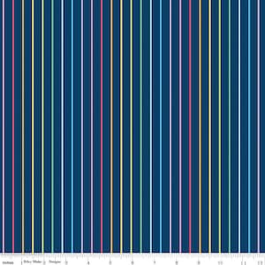 SALE Sunshine Blvd Stripes C12103 Navy - Riley Blake Designs - Sunshine Boulevard Stripe Striped Blue - Quilting Cotton Fabric