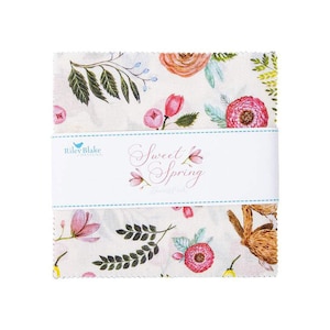 SALE Sweet Spring Charm Pack 5" Stacker Bundle - Riley Blake Designs - 42-Piece Precut  - Floral - Quilting Cotton Fabric