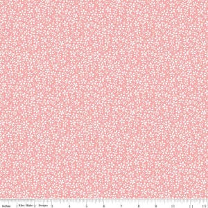 Precious Petites Daisies C15836 Coral - Riley Blake Designs - Small Flowers Floral Blossoms Petals - Quilting Cotton Fabric