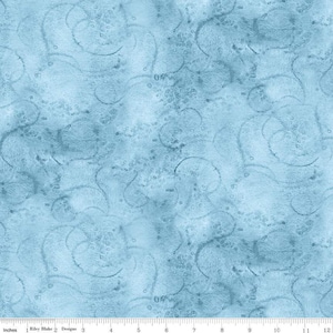 Tela de algodón para patchwork Painter's Watercolor Swirl C680 Cornflower - Diseños Riley Blake - Tono sobre tono azul