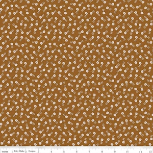 18" End of Bolt - Blush 'n Butterscotch Ditsy Floral C15594 Cinnamon - Riley Blake Designs - Small Flowers Blossoms - Quilting Cotton Fabric