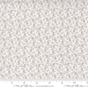 SALE Itty Bitty Background Gatherings Flowers 49288 Grey - Moda Fabrics - Flowers Leaves Vines Floral - Quilting Cotton Fabric
