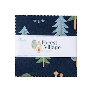 Forest Village Charm Pack 5&quot; Stacker Bundle - Riley Blake Designs - 42 piece Precut Pre cut - Animals - Quilting Cotton Fabric