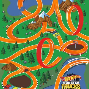 Hot Wheels Monster Trucks CANVAS Cotton Panel CV12955 by Riley Blake Designs - Quilting Cotton Fabric -  LIcensed Product