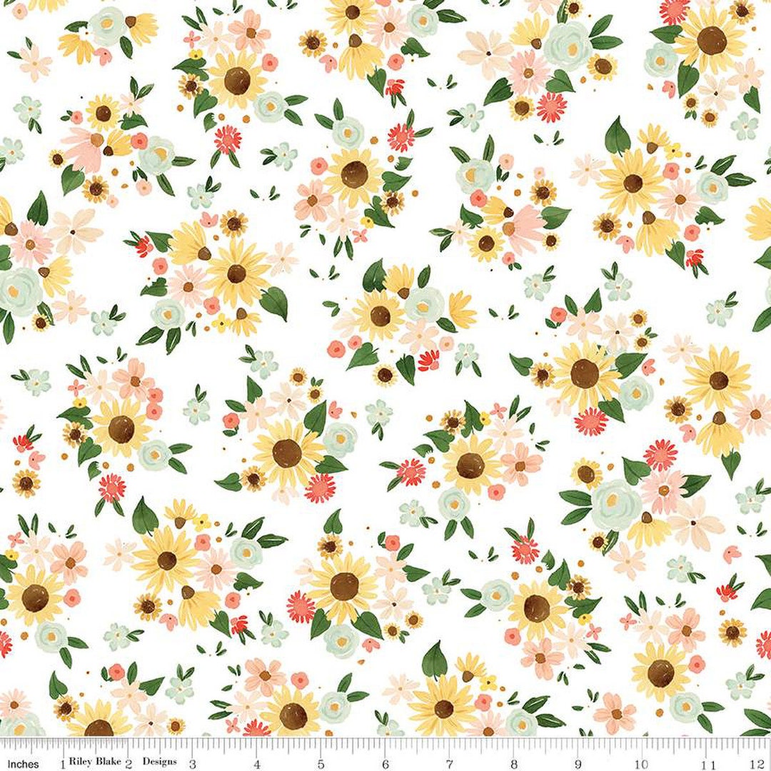 DEAL Homemade Main C13720 White - Riley Blake Designs - Floral Flowers ...