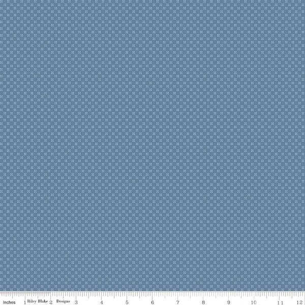 SALE Farmhouse Summer Dots C13635 Denim by Riley Blake Designs - Dotted - Quilting Cotton Fabric