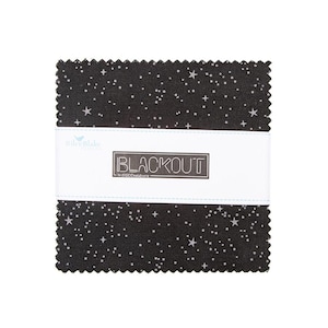 SALE Blackout 5&quot; Stacker Bundle - Riley Blake Designs - 42 piece Precut Pre cut - Grayscale Shapes - Quilting Cotton Fabric
