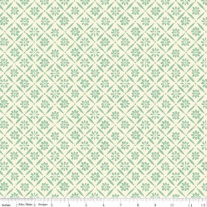 SALE Indigo Garden Diagonal Daisy C11273 Cream - Riley Blake Designs - Floral Flowers Geometric Lattice - Quilting Cotton Fabric