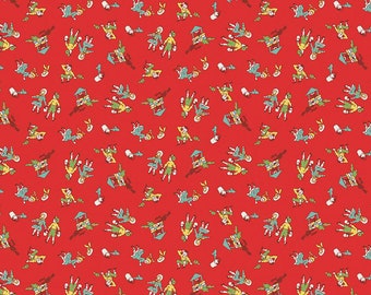 SALE Storytime 30s Jack and Jill C13864 Red by Riley Blake Designs - Wells Buckets - Quilting Cotton Fabric