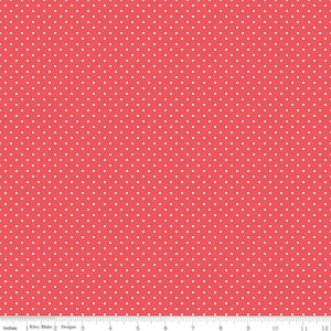 FLANNEL Flannel Swiss Dot F16528 Red - Riley Blake Designs - Spots Dots Small Dot - FLANNEL Cotton Fabric