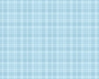 SALE Winnie the Pooh Plaid Blue Fabric C17005 - Riley Blake Quilting Cotton Fabric