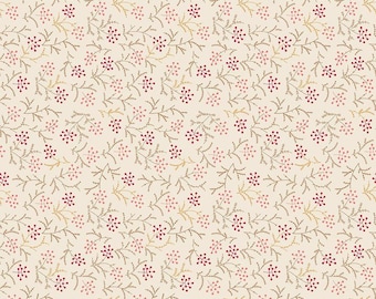 SALE Baked With Love Harvest Schoolhouse Red Floral Fabric - C17789 - Riley Blake Quilting Cotton Fabric