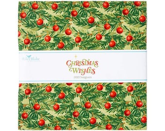 SALE Christmas Wishes Layer Cake 10" Stacker Bundle - Riley Blake Designs - 42-Piece Precut  - Quilting Cotton Fabric