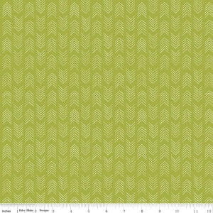 SALE Indigo Garden Arrows C11278 Leaf - Riley Blake Designs - Geometric Stripes Green - Quilting Cotton Fabric