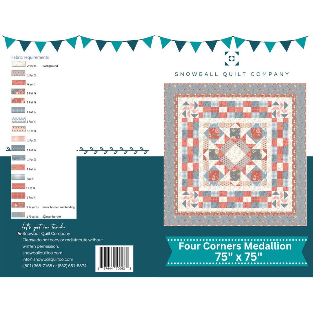 Four Corners Quilt PATTERN P190 by Snowball Quilt Company Riley Blake
