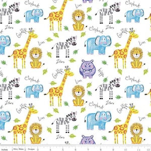 14 End of Bolt Piece - CLEARANCE FLANNEL Let's Play Heads F12013 Gray -  Riley Blake Designs - Fisher-Price Animals - FLANNEL Cotton Fabric